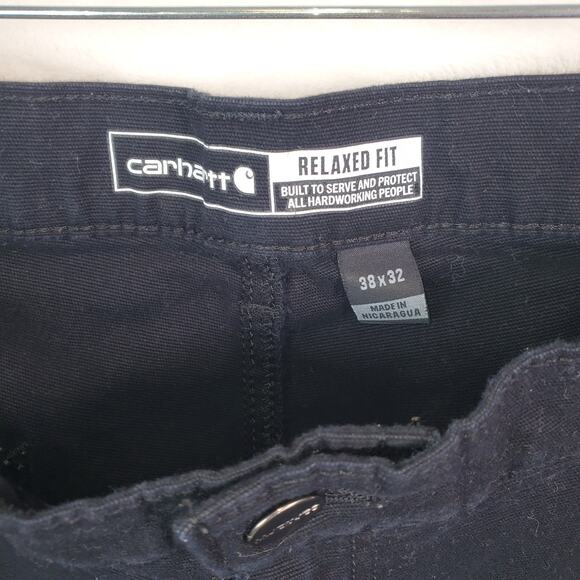 Carhartt Pants Men's 38x30 Black Rugged Flex Relaxed Fit Canvas Work BN2291-M - Picture 5 of 10